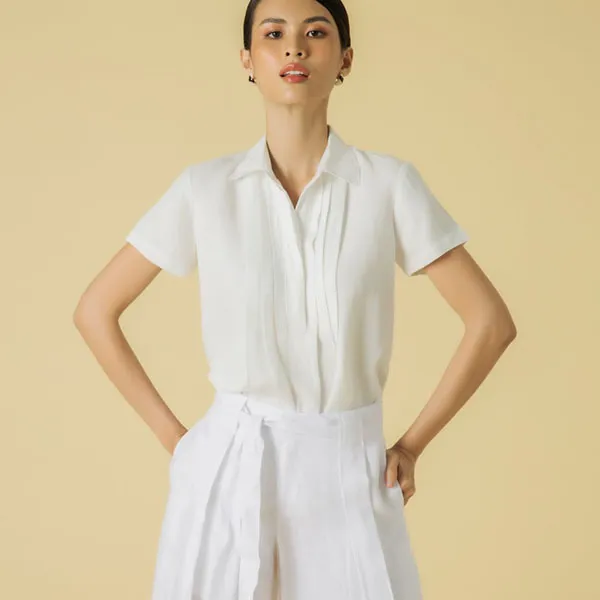Áo Kiểu Nữ F2 Fashion & Freedom Linen Becoming Discover AK451-T-S-0321 Màu Trắng Size S