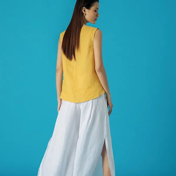 Áo Kiểu Nữ F2 Fashion & Freedom Linen Becoming Discover AK452-V-S-0321 Màu Vàng Size S