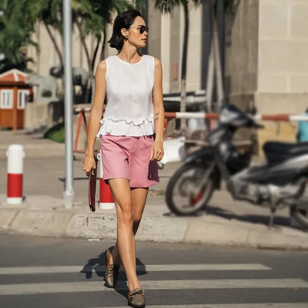 Áo Kiểu Nữ F2 Fashion & Freedom Linen Becoming Unveil AK472-T-S-0621 Màu Trắng Size S