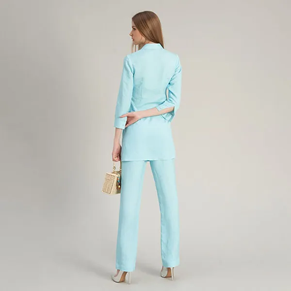 Áo Kiểu Nữ F2 Fashion & Freedom Linen Hello New Day AK533-XTT-S-0323 Màu Xanh Da Trời Size S