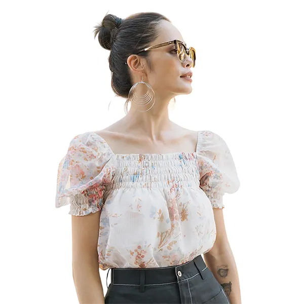 Áo Kiểu Nữ F2 Fashion & Freedom Modern Meets Heritage Pink Chiffon Blouse AK410-H-S-0720 Màu Hồng Size S