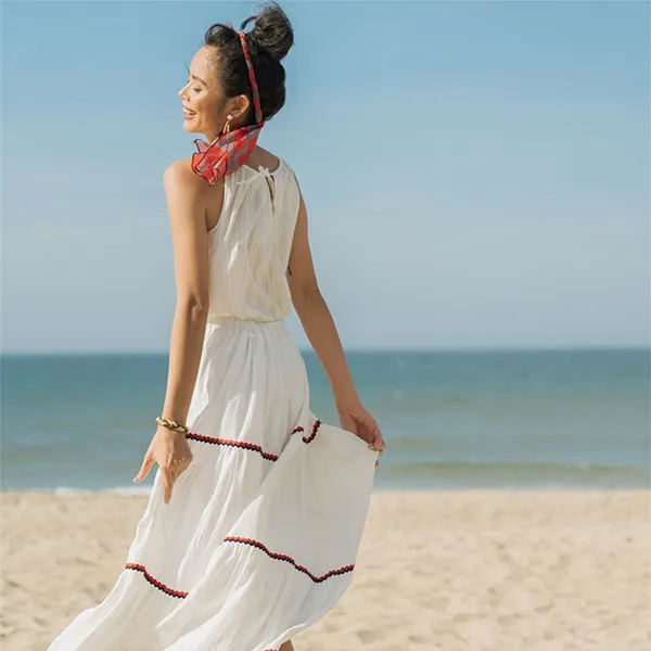 Áo Kiểu Nữ F2 Fashion & Freedom Modern Meets Heritage White Linen Shirt AK415-T-S-0720 Màu Trắng Size S