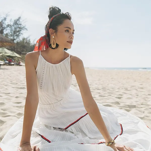 Áo Kiểu Nữ F2 Fashion & Freedom Modern Meets Heritage White Linen Shirt AK415-T-S-0720 Màu Trắng Size S