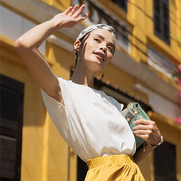 Áo Kiểu Nữ F2 Fashion & Freedom Modern Meets Heritage White Silk Dress AK416-T-S-0720 Màu Trắng Size S