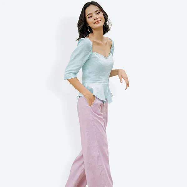 Áo Kiểu Nữ F2 Fashion & Freedom Pride AK434-XN-S-0820 Màu Xanh Nhạt Size S