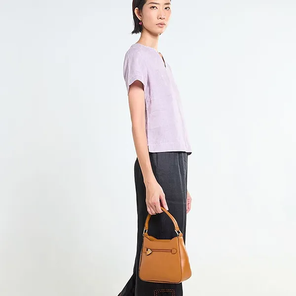Áo Kiểu Nữ F2 Fashion & Freedom Purple Tender Drit Linen Blouse AK638-TIM-S-0225 Màu Tím Size S