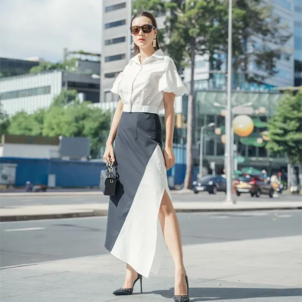 Áo Kiểu Nữ F2 Fashion & Freedom White Kate City Girl Style Blouse AK606-T-S-0923 Màu Trắng Size S