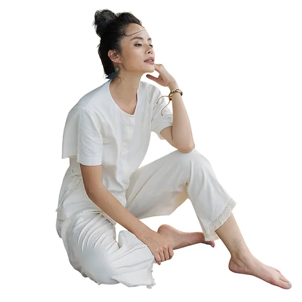 Áo Kiểu Nữ F2 Fashion & Freedom White Linen Blouse Back To Nature AK418-T-S-0720 Màu Trắng Size S