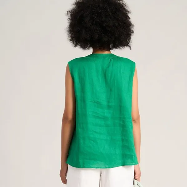 Áo Kiểu Nữ F2 Fashion & Freedom Women's Linen Blouse In Free Green AK593-XL-S-0623 Màu Xanh Green Size S