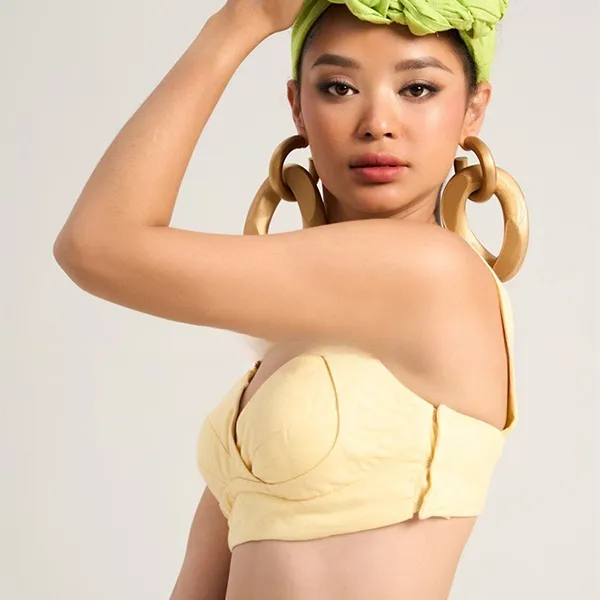 Áo Kiểu Nữ F2 Fashion & Freedom Women's Linen Blouse In Yellow A Color Of Freedom AK599-V-S-0723 Màu Vàng Size S