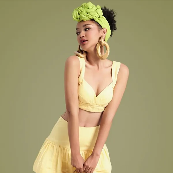 Áo Kiểu Nữ F2 Fashion & Freedom Women's Linen Blouse In Yellow A Color Of Freedom AK599-V-S-0723 Màu Vàng Size S