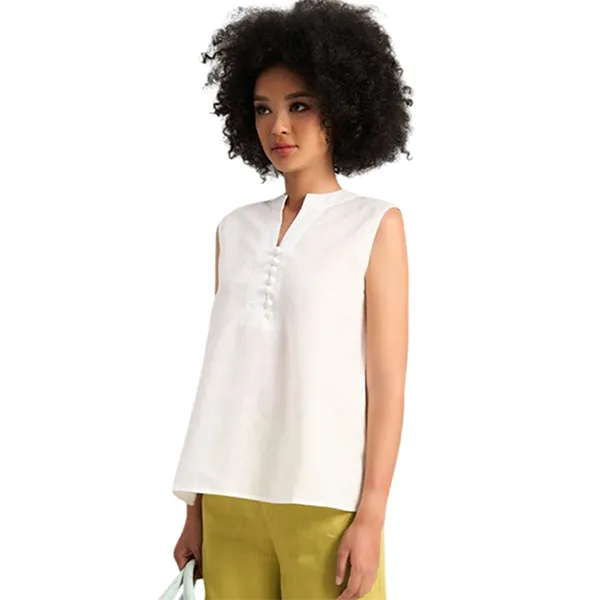Áo Kiểu Nữ F2 Fashion & Freedom Women's White Linen Blouse Free Color AK593-T-S-0623 Màu Trắng Size S