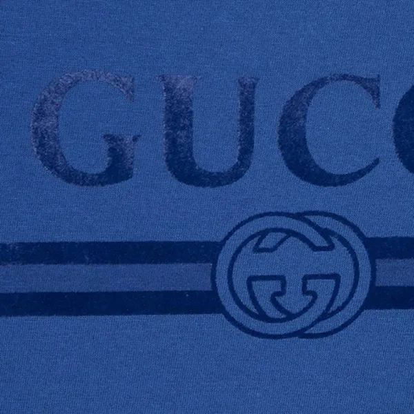 Áo Phông Gucci In Blue Kids Cotton With Print 547559 XJHO5 4118 Tshirt Màu Xanh Blue Size 12Y