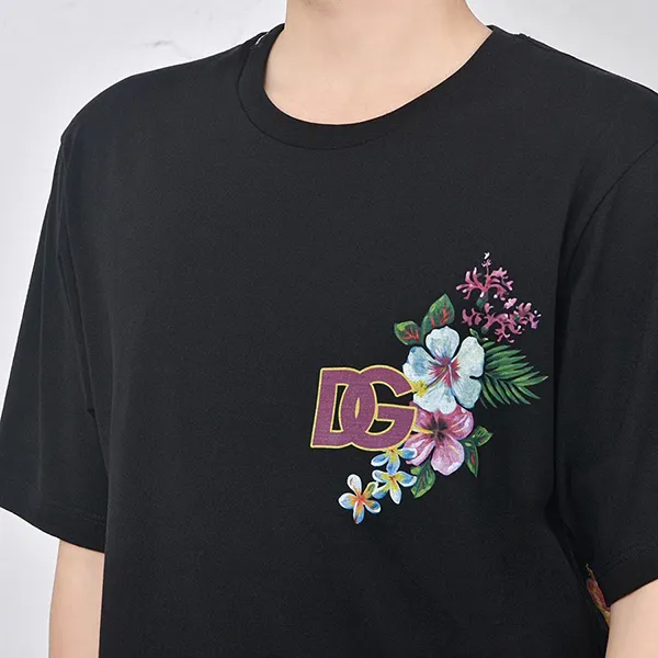 Áo Phông Nam Dolce & Gabbana D&G Black Logo Printed G8PJ0Z G7HBV N0000 Màu Đen Size 44