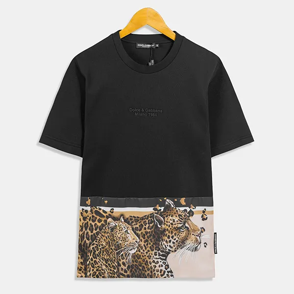 Áo Phông Nam Dolce & Gabbana D&G Leopard Print T-Shirt G8MQ0ZG7YSBHK2XU Màu Đen Size 44