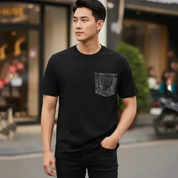 Áo Phông Nam Dolce & Gabbana D&G T-Shirt G8PN9Z G7O4J Màu Đen Size 46