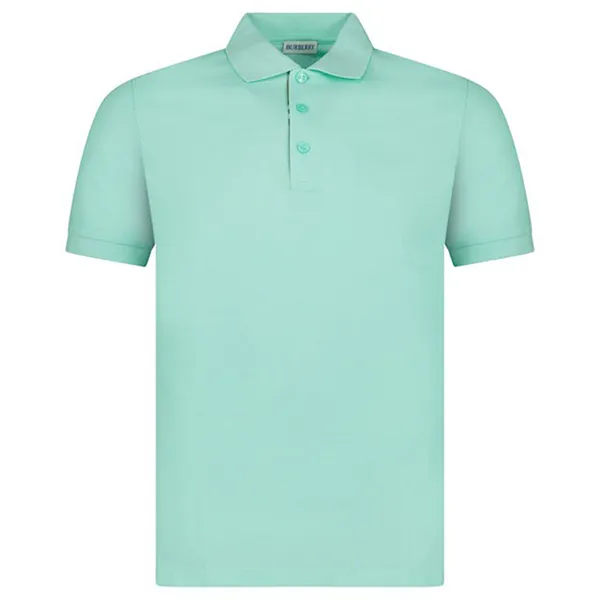 Áo Polo Nam Burberry Hartford Check Placket Summer Polo Màu Xanh Mint Size XS