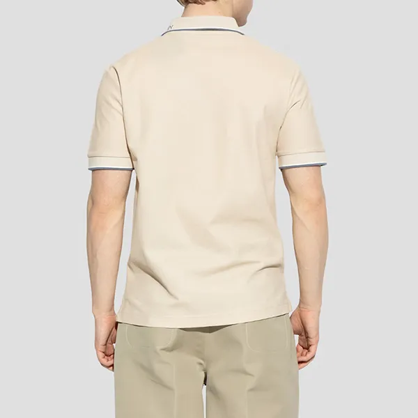 Áo Polo Nam Burberry Logo Collar Cotton In Calico Beige 81255211 Màu Be Size S
