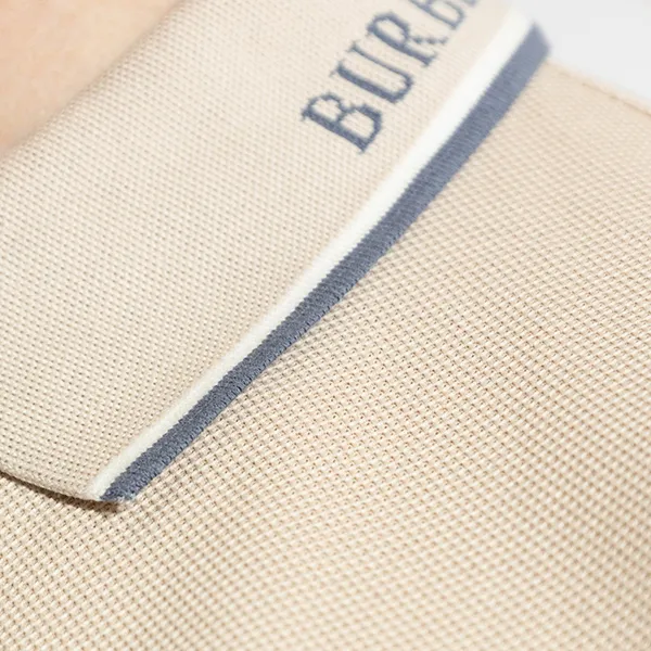 Áo Polo Nam Burberry Logo Collar Cotton In Calico Beige 81255211 Màu Be Size S