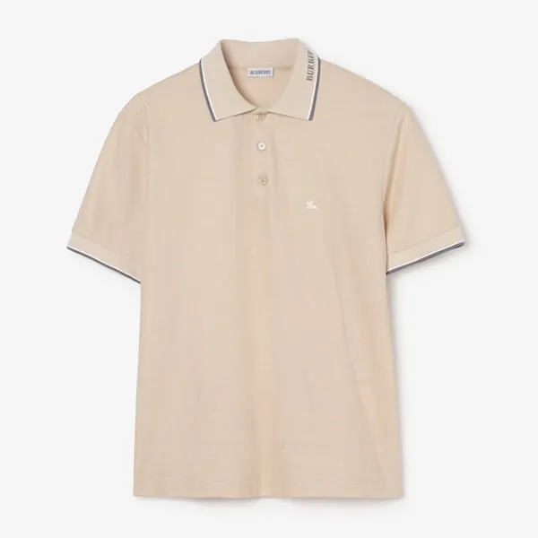 Áo Polo Nam Burberry Logo Collar Cotton Shirt 81255211 Calico Beige Màu Be Size M