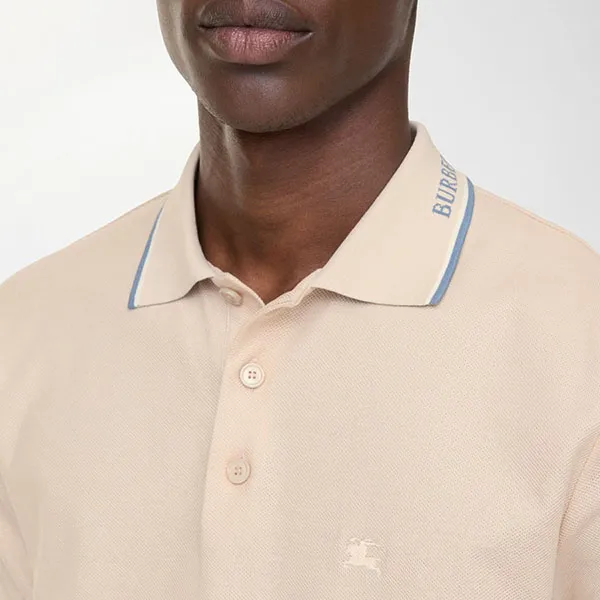 Áo Polo Nam Burberry Logo Collar Cotton Shirt 81255211 Calico Beige Màu Be Size M