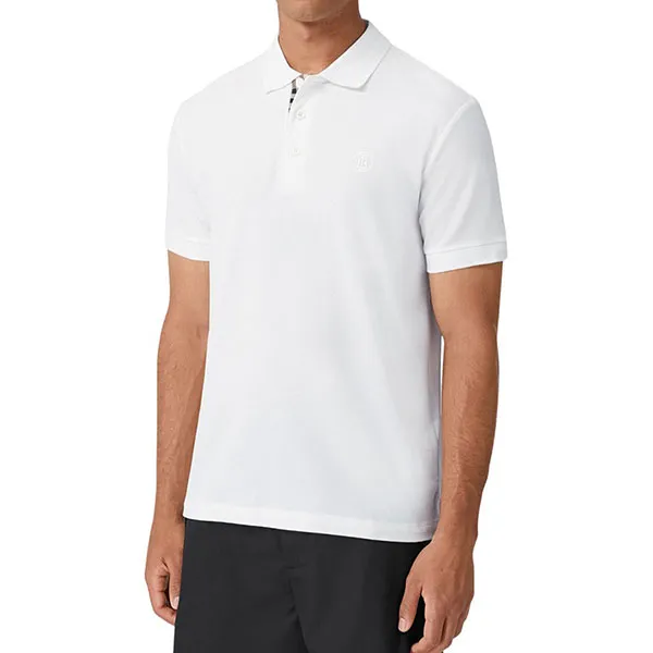 Áo Polo Nam Burberry Monogram Shirt White 8055229 Màu Trắng Size XS