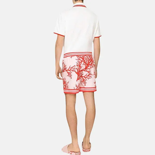 Áo Polo Nam Dolce & Gabbana D&G White Embroidered Crown G8OS1Z FU7EN W0111 Màu Trắng Size 46