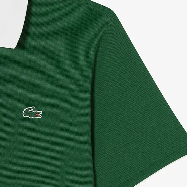 Áo Polo Nam Lacoste Men's Open Collar Tennis Polo Shirt DH951E 132 Màu Xanh Green Size 4