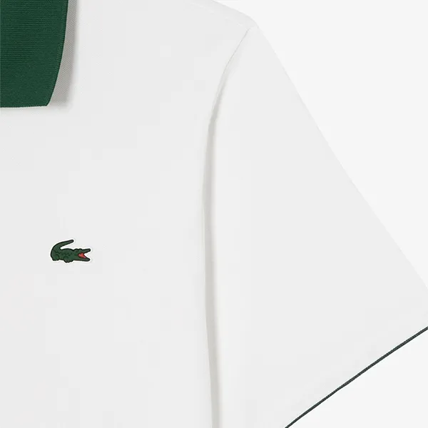 Áo Polo Nam Lacoste Men's Open Collar Tennis Polo Shirt DH951E-56G 70V Màu Trắng - Xanh Size 4