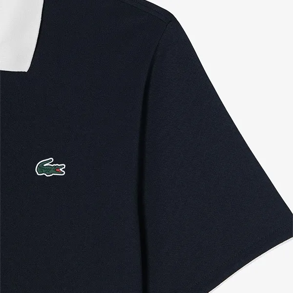 Áo Polo Nam Lacoste Men's Open Collar Tennis Polo Shirt DH951E HDE Màu Xanh Blue Size 4