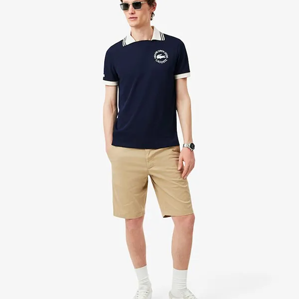 Áo Polo Nam Lacoste Miami Open Edition Ballboy Shirt Regular DH0434 - 166 Màu Xanh Đen Size 4