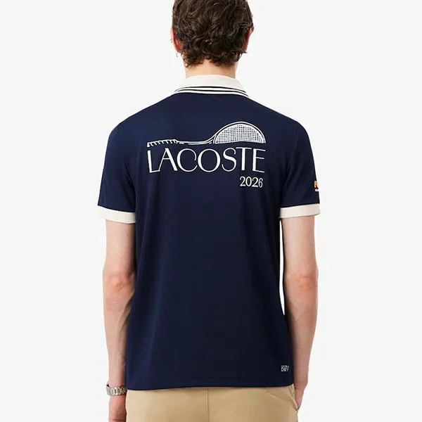Áo Polo Nam Lacoste Miami Open Edition Ballboy Shirt Regular DH0434 - 166 Màu Xanh Đen Size 4