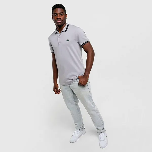 Áo Polo Nam Lacoste Regular Fit Ottoman DH9740 6SY Màu Xám Size 3