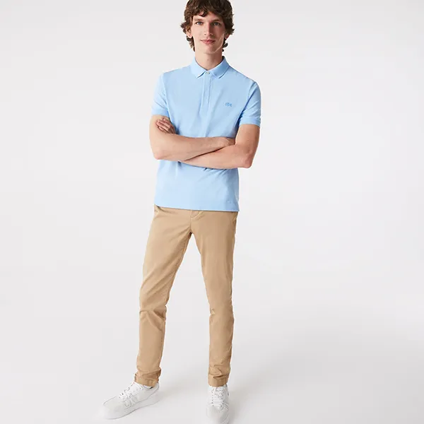 Áo Polo Nam Lacoste Regular Fit Trim Accent L.12.12 PH9875 - HBP Màu Xanh Nhạt Size 4