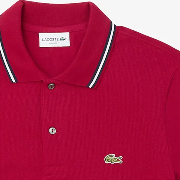 Áo Polo Nam Lacoste Regular Fit Trim Accent L.12.12 PH9875 - 476 Màu Đỏ Size 3