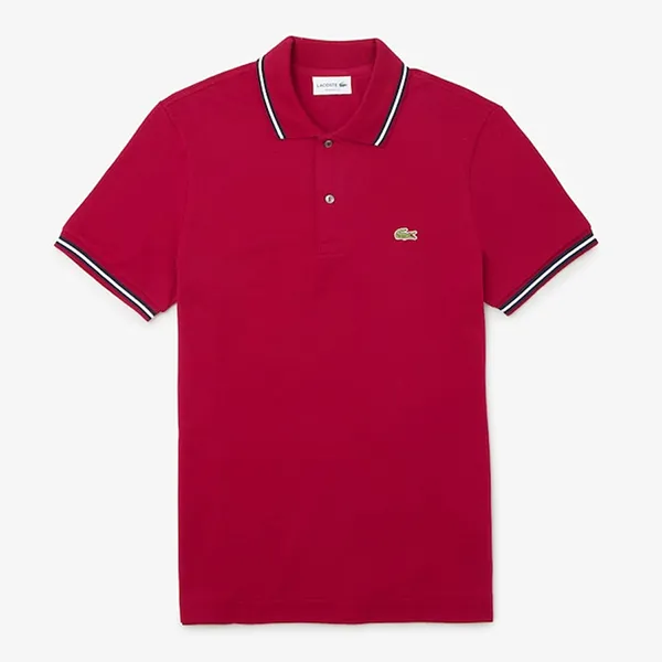 Áo Polo Nam Lacoste Regular Fit Trim Accent L.12.12 PH9875 - 476 Màu Đỏ Size 3