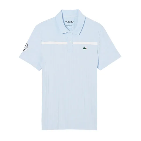 Áo Polo Nam Lacoste Tennis Men's Ultra Dry Badge Accent Tennis Heritage Polo DH8960 - MR8 Màu Xanh Blue Size 6