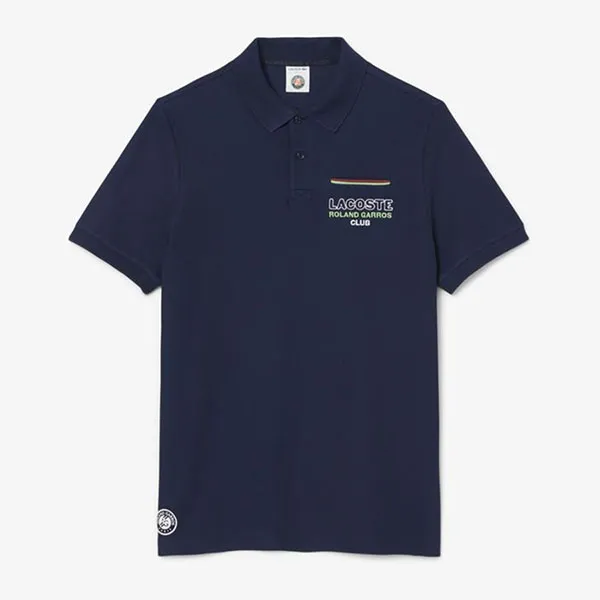 Áo Polo Nam Lacoste X Roland Garros Club Man Shirt PH8742 - 166 Màu Xanh Đen Size 4