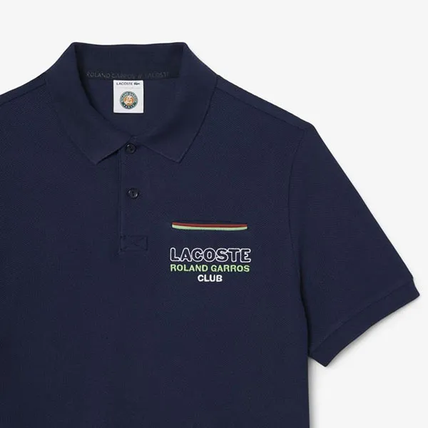 Áo Polo Nam Lacoste X Roland Garros Club Man Shirt PH8742 - 166 Màu Xanh Đen Size 4
