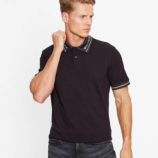 Áo Polo Nam Versace Jeans Couture Polo Nero Regular Fit 75GAGT13 Màu Đen Size S