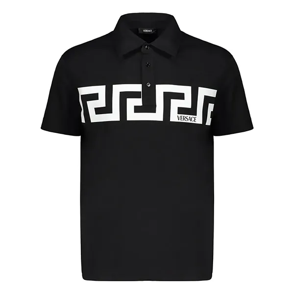 Áo Polo Nam Versace Short Sleeved Cotton Polo Shirt 1019259 Màu Đen Size S