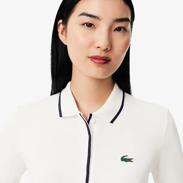 Áo Polo Nữ Lacoste Regular Fit Tennis Thermo-Regulating PF8603- EVO Màu Trắng Size 32