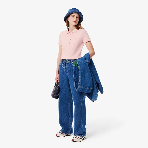 Áo Polo Nữ Lacoste Slim Fit Stretch Polo LA25POLOOR Màu Hồng Size 38