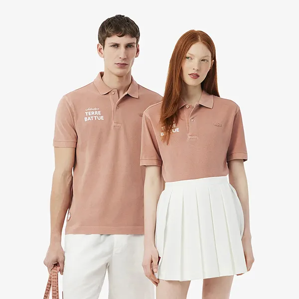 Áo Polo Unisex Lacoste Roland-Garros Edition Clay Court PH0349 G8I Màu Nâu Size M