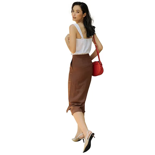 Áo Kiểu Cổ Vuông Nữ F2 Fashion & Freedom Linen Serect AK397-T-S-0520 Màu Trắng Size S
