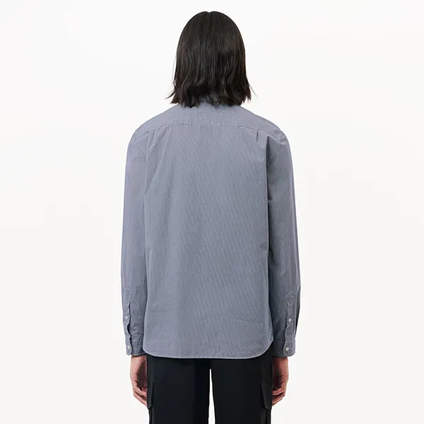 Áo Sơ Mi Dài Tay Nam Lacoste Men's Gingham Regular Fit Poplin Shirt CH5959 - 522 Màu Xám Size 38