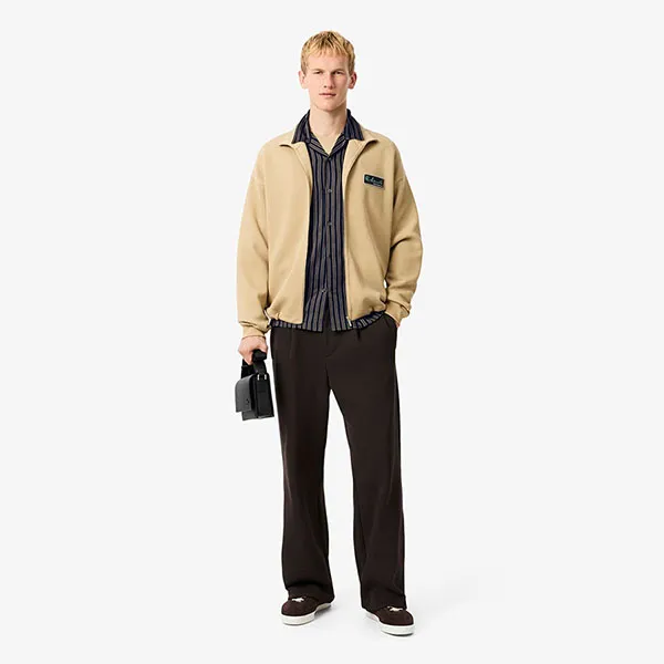 Áo Sơ Mi Dài Tay Nam Lacoste Men's Relaxed Fit Striped Lyocell Shirt CH5660 - 802 Màu Xanh Blue Size 37