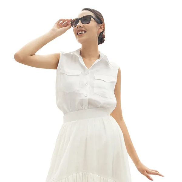 Áo Sơ Mi Kiểu Nữ F2 Fashion & Freedom Linen AK594-T-S-0723 Màu Trắng Size S