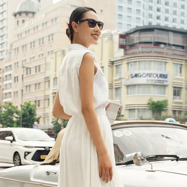 Áo Sơ Mi Kiểu Nữ F2 Fashion & Freedom Linen AK594-T-S-0723 Màu Trắng Size S