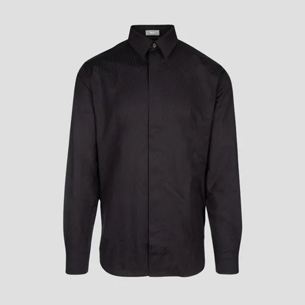 Áo Sơ Mi Nam Dior In Black Oblique Shirt Cotton Jacquard 013C501A4743 Màu Đen Size 38